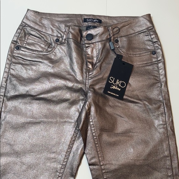 Suko jeans shiny metallic pants size 2 -122 - Picture 2 of 5